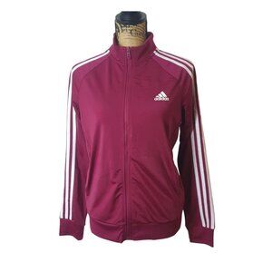 Adidas Womens Tricot Jacket M Maroon 3-Stripe Primegreen Track Jacket Essential